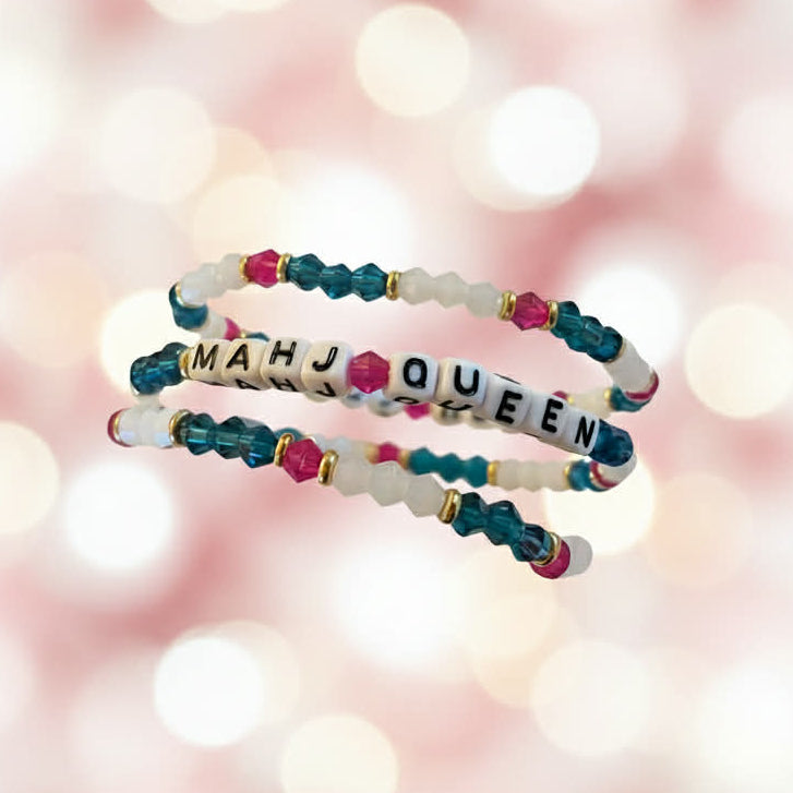 Mahj Glam Beaded Bracelet – 3 Strand Stack