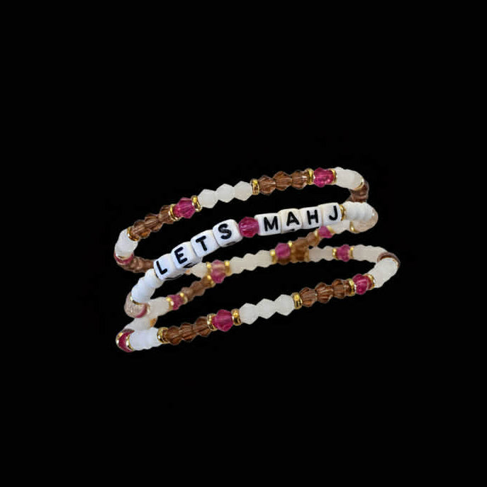 Mahj Glam Beaded Bracelet – 3 Strand Stack