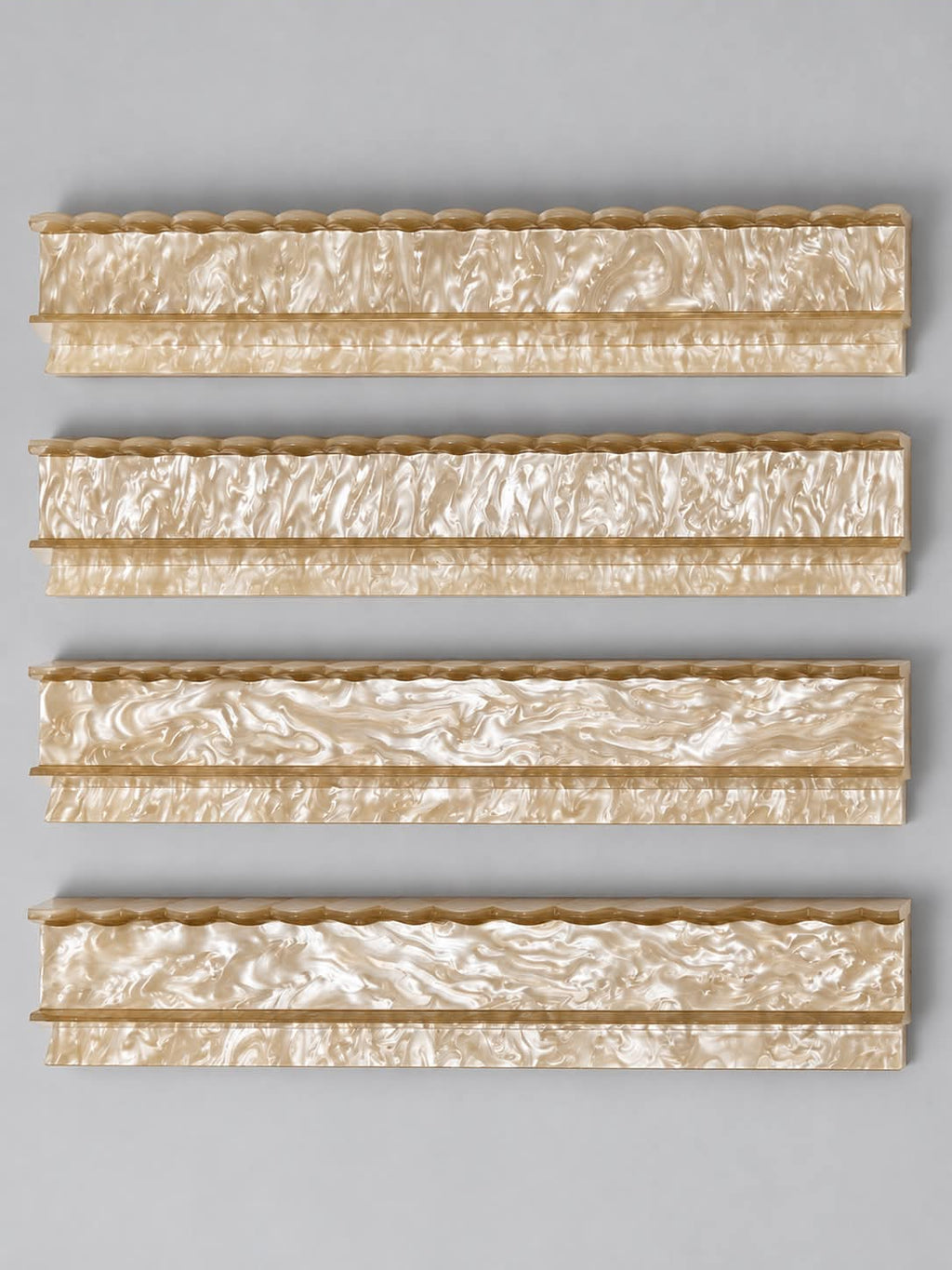 Ivory Pearl Scalloped Mahjong Racks