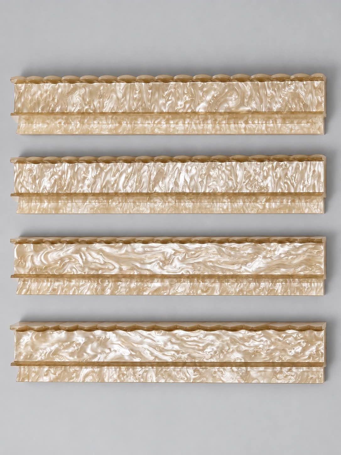 Ivory Pearl Scalloped Mahjong Racks