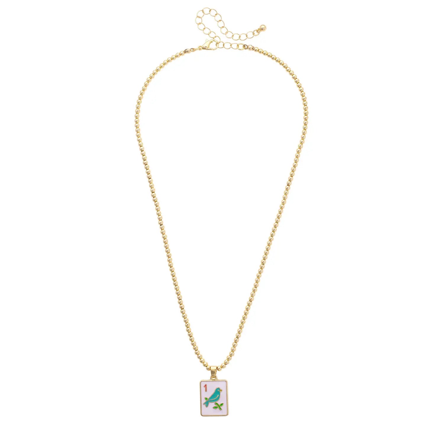 Sparrow Tile Charm Necklace