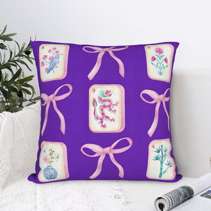 Mahj Glam Decorative Pillow Covers - Double Sided