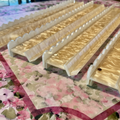 Imperfect Mahj Glam Ivory Pearl Mahjong Racks with Scalloped Pushers