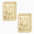 Bird Bam 24K Plated Tile Stud Earrings