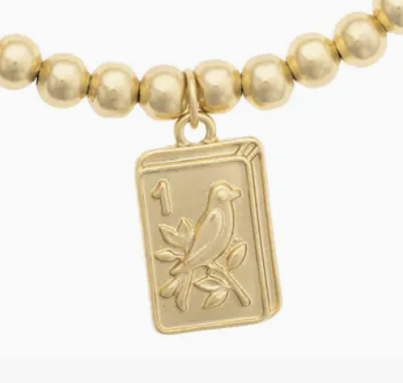 Bird Bam 24K Plated Ball Bead Stretch Bracelet
