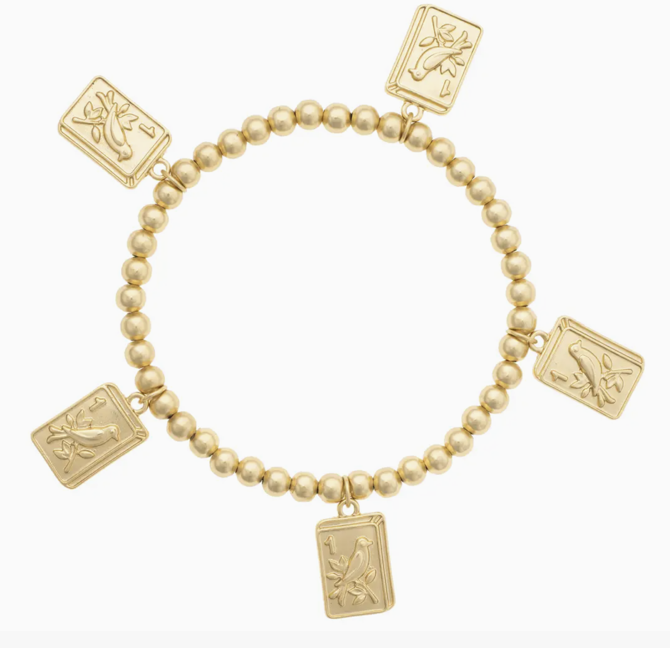 Bird Bam 24K Plated Ball Bead Stretch Bracelet