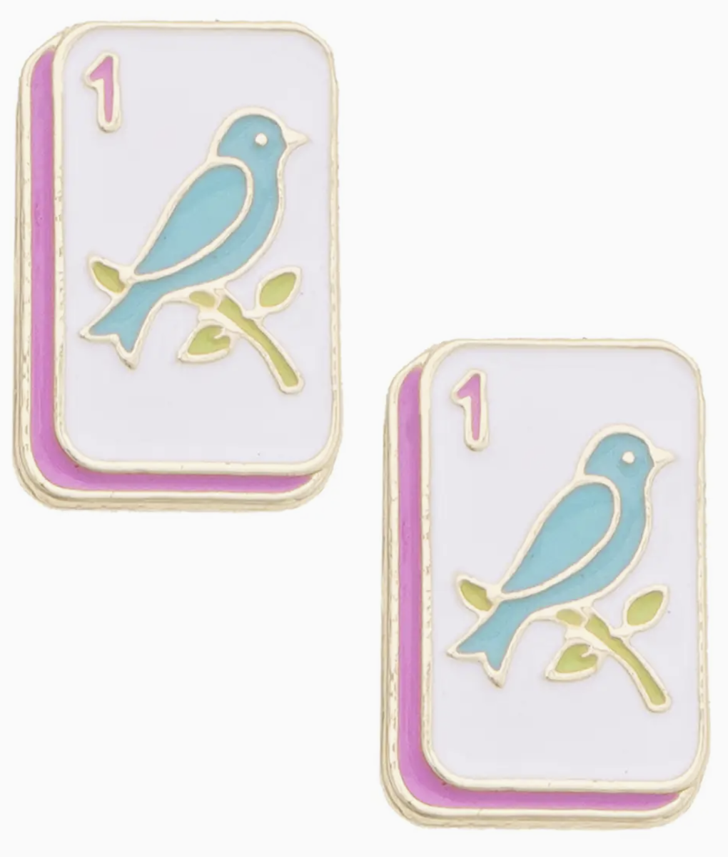 Bird Bam Enamel Stud Earrings in Multi