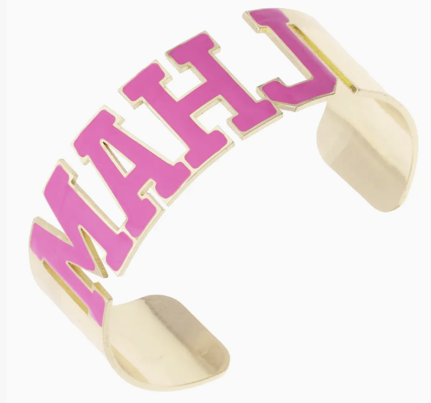 Mahj Varsity Outline Cuff in Fuchsia