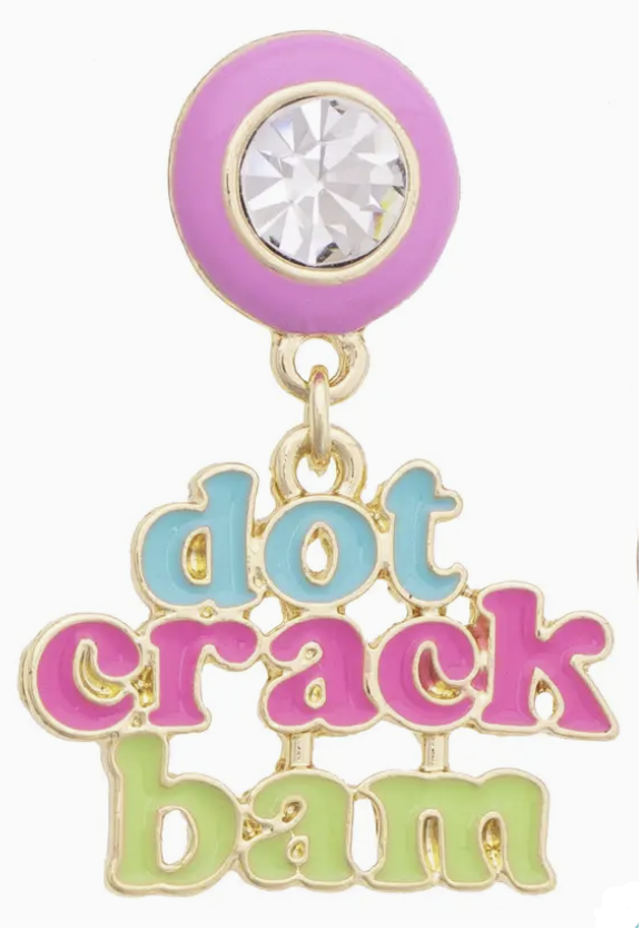 Dot Crack Bam Enamel Bezel Earrings in Lilac
