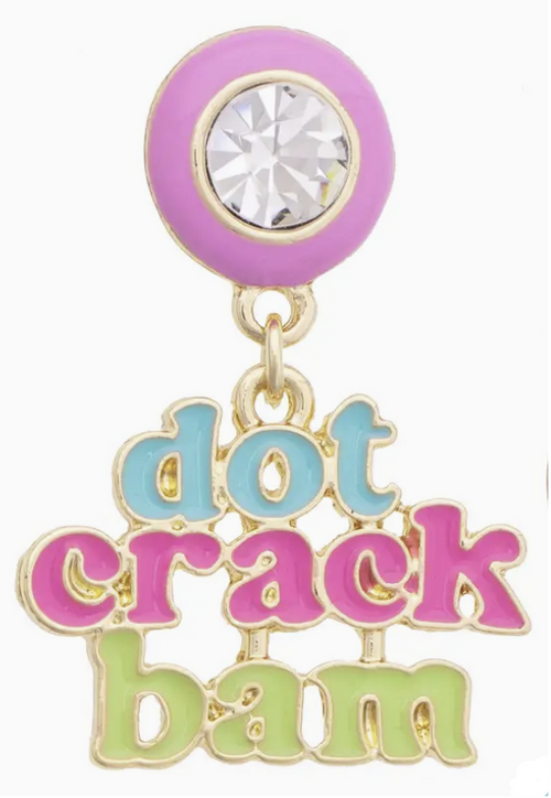 Dot Crack Bam Enamel Bezel Earrings in Lilac