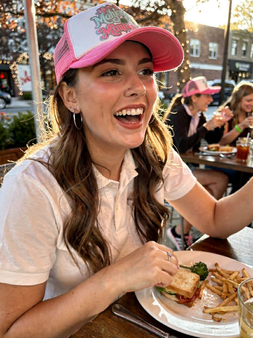 Mahjong Trucker Hat – Pink and Teal | Mahjong is My Favorite Sport, Mahjong & Mimosas, Tile Display | Mahj Glam Club