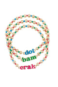 The Dot Crak Bam Rainbow Ball Bead Stretch Bracelet Set of 3