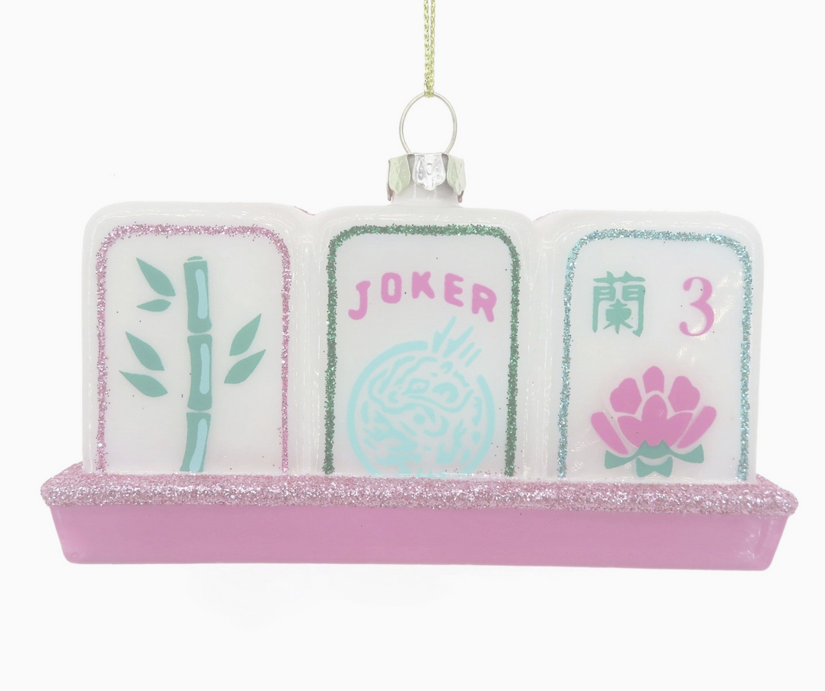 Mahjong Trio Glass Christmas Ornament